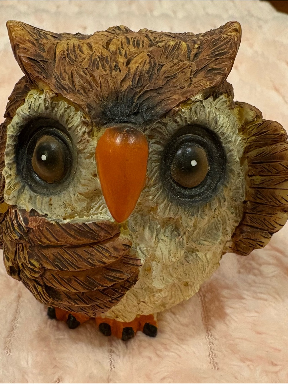 “ see no evil” resin owl figurine